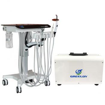 Greeloy® Adjustable Mobile Dental Treatment Cart Unit GU-P302S + Mobile Dental Air Compressor GA-P300
